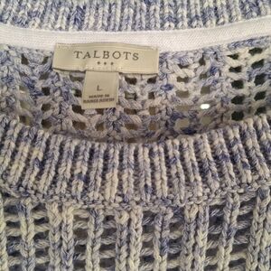 Talbots Women's Sweater in Blue and White